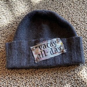 NWOT Cashmere Beanie with Patch